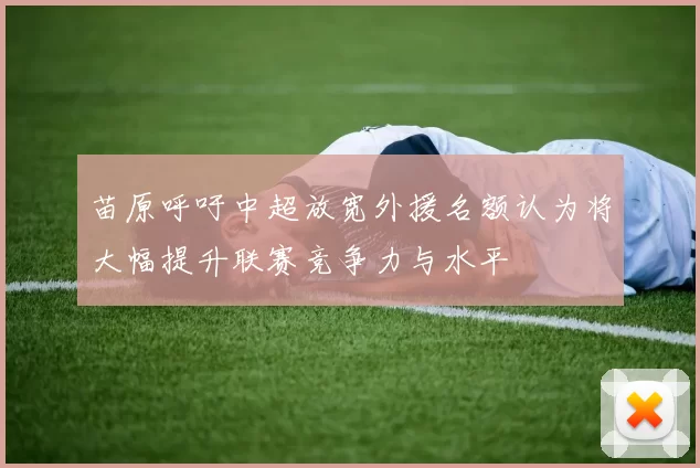 苗原呼吁中超放宽外援名额认为将大幅提升联赛竞争力与水平